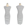 Adult Women Midi Stripe Pattern OL Tight Dress M30207