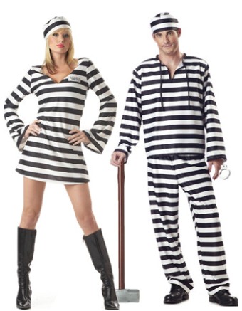 Popular Stripe Sexy Couples Prison Uniform