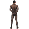Net Yarn Sexy Men's Underwear Jumpsuit See Through Mesh Bodysuit Costume N995
