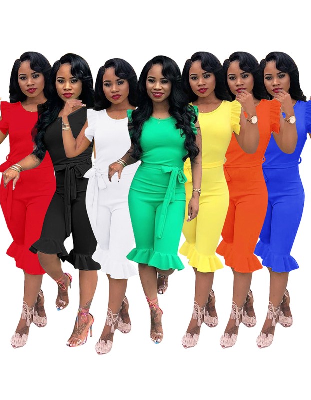 female jumpsuit classy short sleeve jumpsuit M30149