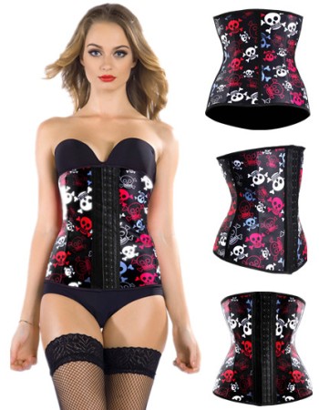 Halloween Playful Skulls 4 Steel Bone Waist Cincher M1303S
