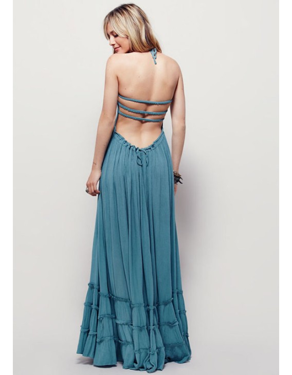 Summer Sexy Backless Maxi Dresses m30406
