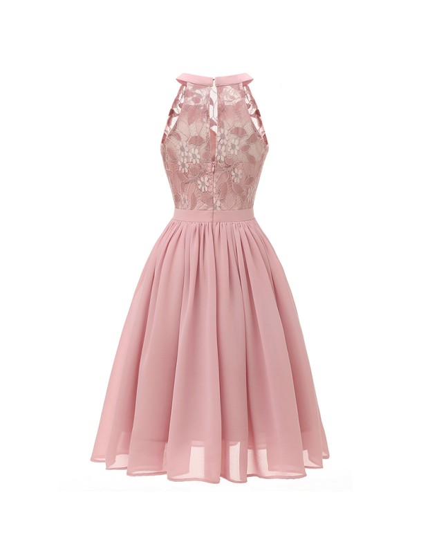 Elegant Wedding Chiffon Halter Women Party Summer Dress Casual CD1645