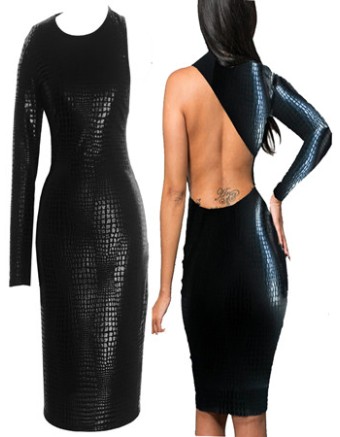 Fashion One-shoulder Design Midi Dress M2355