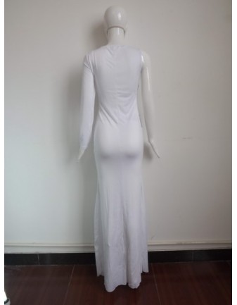 Black and White Patchwork Evening Dress M3960