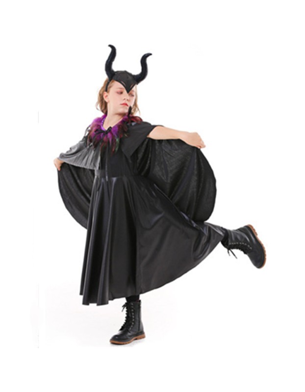 Cosplay Evil Queen Disfraces Halloween Witch Gown Girls Dress Kids Costume M40769