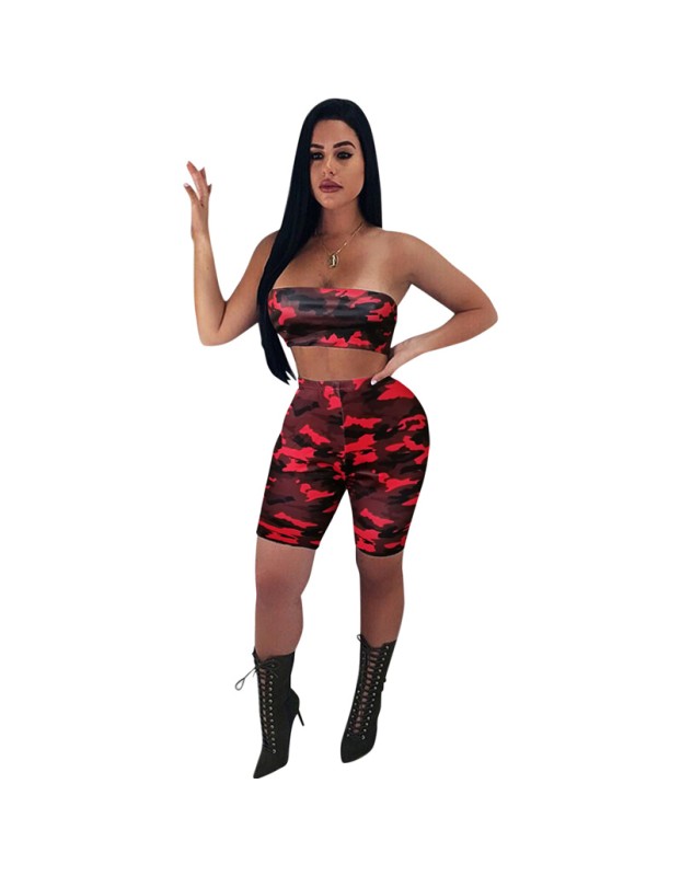 Sexy Camouflage Bodycon Two Piece Set M8453