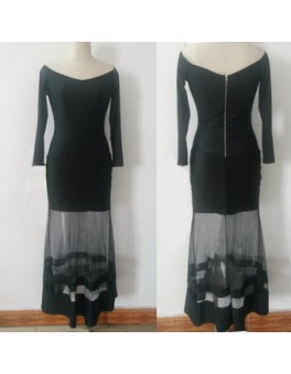 Sexy Black Long Evening Dress M3909