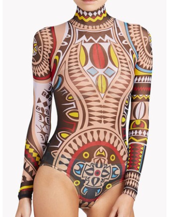 New Arrival Hot Women Pattern Long Sleeve Jumpsuit M30142