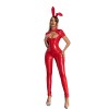 Sexy Bunny Girl Pvc Leather Bodysuit One Piece Shiny Jumpsuit XX680392