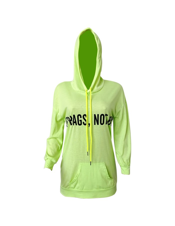 Letter Printed Women's Hoodies Pullover M8459