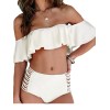 New style Solid Ruffles Sexy swimwear 1707