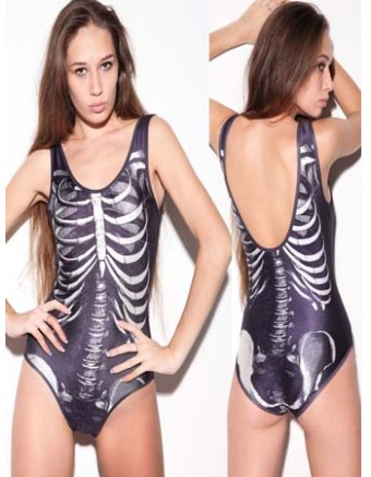 Woman skeleton printing swimwear M5287
