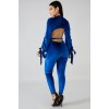 Sexy Jumpsuit Bandage V-neck long-sleeve Velvet sexy backless jumpsuit M8290