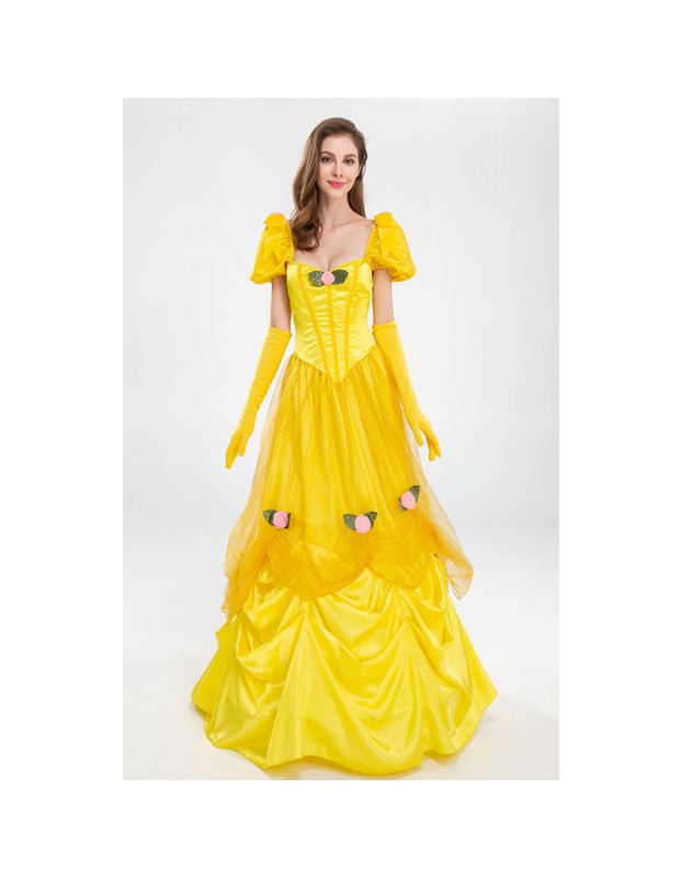 Halloween Costume Beauty And The Beast Princess Belle Dress Stage Costume YM3701