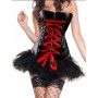 2013 new women adult black leather corset m1211A