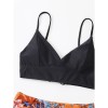 Solid Color Patchwork Split Print Summer Lingerie Sexy Belt Bikini Swimwear A2202