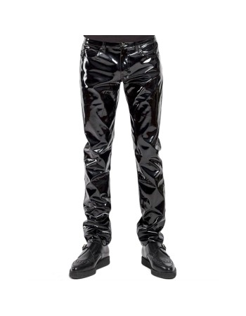 Men Casual Pants Sexy Vinyl PU Leather Scrunch Butt Leggings N6005