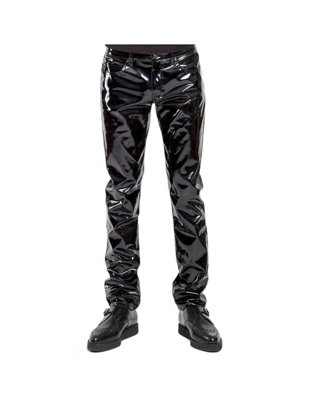 Men Casual Pants Sexy Vinyl PU Leather Scrunch Butt Leggings N6005