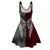 Sexy Halloween Print Dresses Ladies Elegant Sleeveless Women Dress Gothic Robe M5153