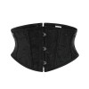 Black Embossed Jacquard Short Torso Underbust Corset Waist Slimming Shaperwear Belt 22067