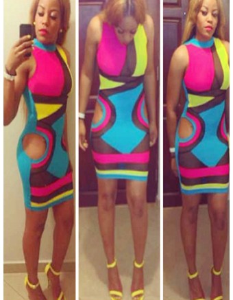 Casual Adult Party Fashion Bandage Bodycon Dress M3819