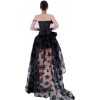 One Line Neckline Women Gauze Skirt  Shapewear Bone Dress Corset WK2277B