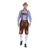 German Traditional Oktoberfest Plaid Shirt Men Beer Suspender Suit Costume YM3645