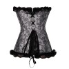 brocade silver sexy lace up corset M1657
