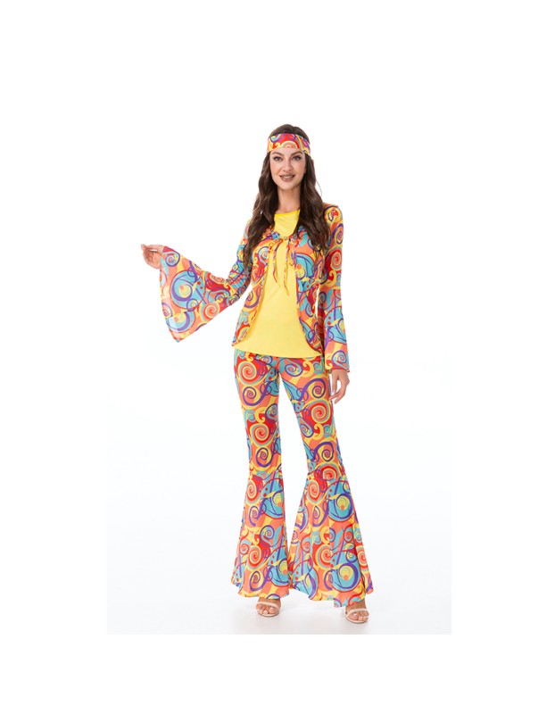 Suit Couple Disco Hippie Dance Performance Adult Costume MS1644 1645
