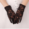 Fashion black floral lace gloves G1502