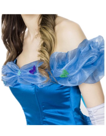 2016 Blue Adult Cinderella Cosplay Costume