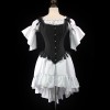 Retro Style Fan Shaped Corset Skirt U Collar Steel Bone Corset WK2297