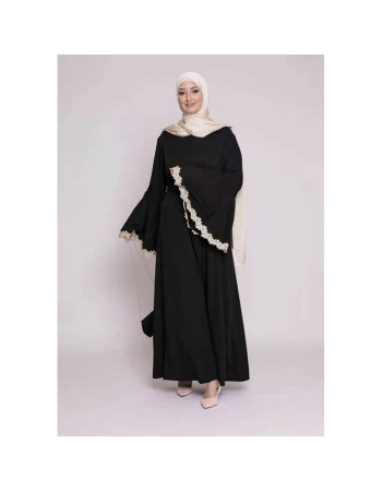 Stylish Patchwork Flared Sleeves Temperament Dress Long Women Dress 21668