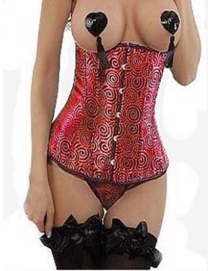 sexy embroidered satin corset M1732
