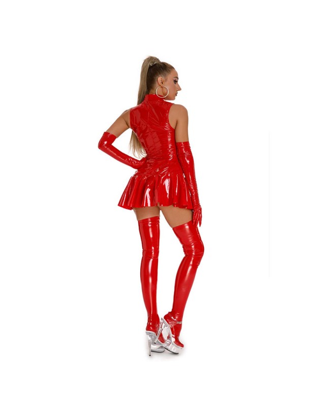 Glossy Patent One Piece Leather Dress Mirror Sheath Leather Dress XX6864