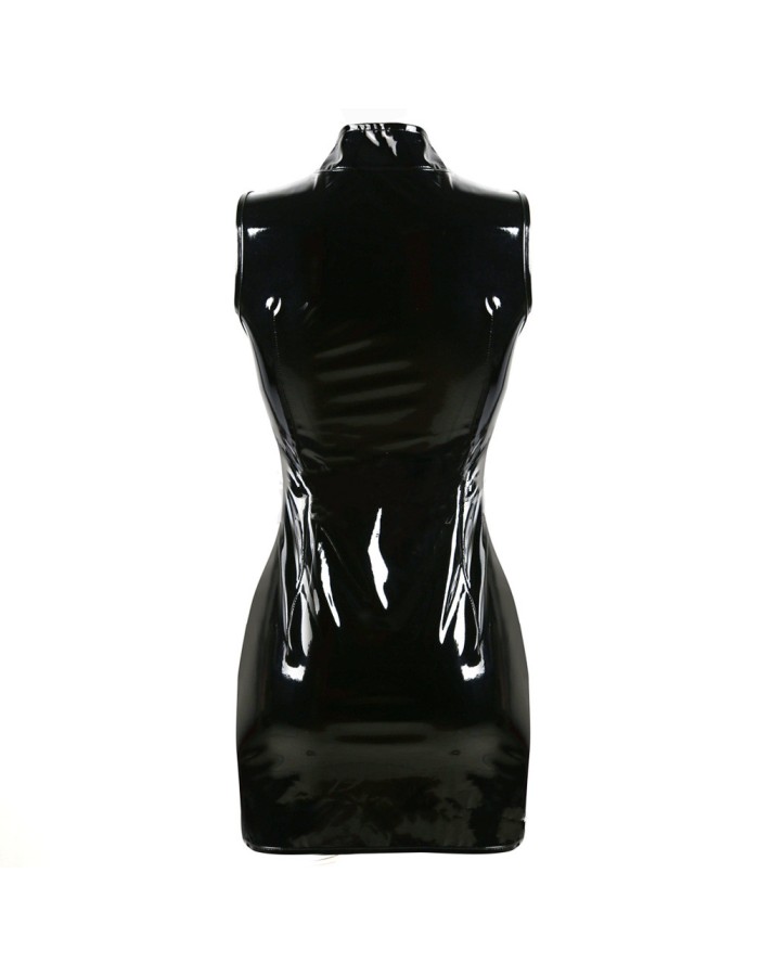 Wholesale Sleeveless Mini Leather Dress M7277