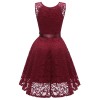 Big Swing Mesh Sexy Women Lace Modest  V-Neck Evening Dresses CD1592
