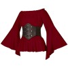 Women's Renaissance Long Sleeved Pleated Waist Bohemian Pirate Shirt Belt SM3024