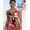 Flower print one piece bikini M5402