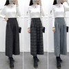 Autumn Winter Woolen Plaid Wide Leg Pants FG154