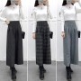 Autumn Winter Woolen Plaid Wide Leg Pants FG154