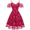 Sling Sleeves Flower Slim Women Sexy Swing Summer Lace Party Dress CD1627