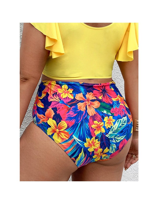 Beach Pants Woman Printed High Waist Swim Briefs 005