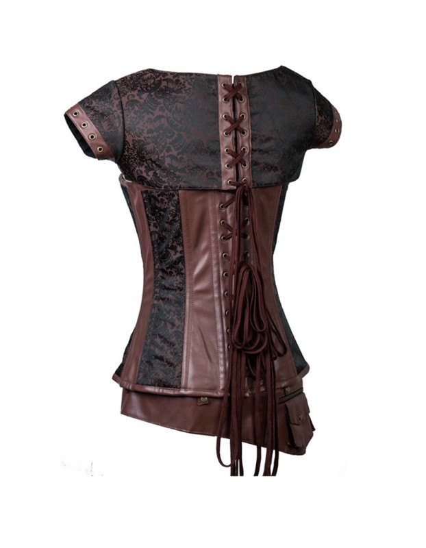 Brown Steampunk Steel Boned Corsets & Jacket M1422
