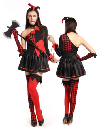 Black & Red Circus Clown Costume M40262