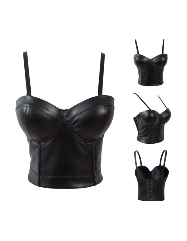 Gothic Steampunk Leather Push Up Bra Tops M7324