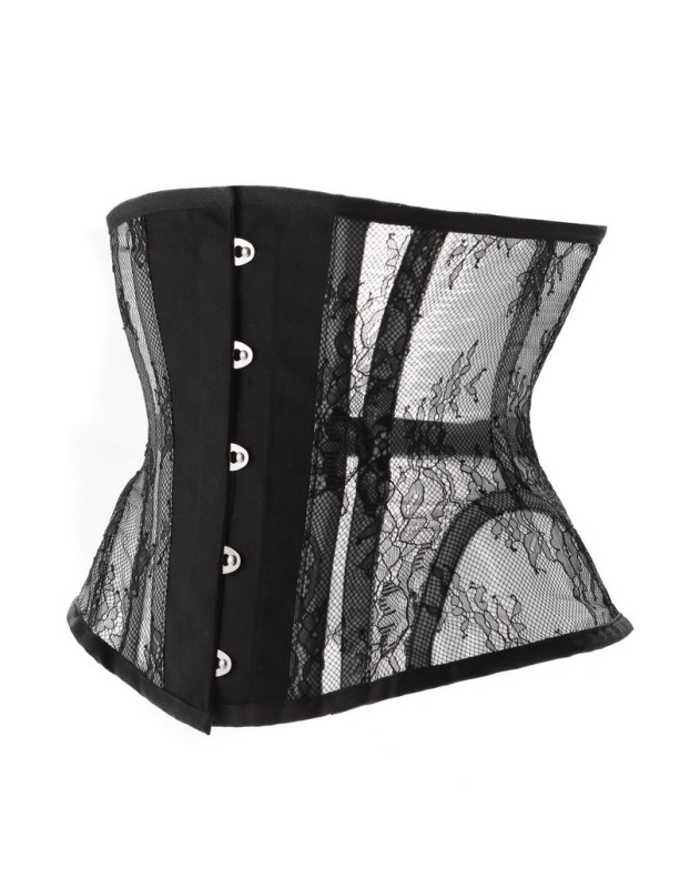 Women Sexy Lace Mesh Breathable Steel Boned Slimming Belt Waist Trainer Corset MS1525