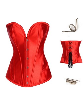 red satin steel corset m1901C