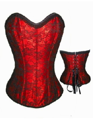 sexy red steel corset M1786A